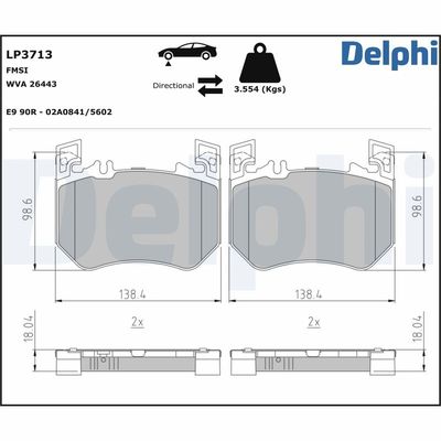 Brake Pad Set, disc brake LP3713