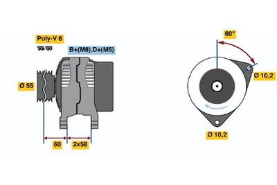 Генератор BOSCH 0 986 043 931 для OPEL CALIBRA