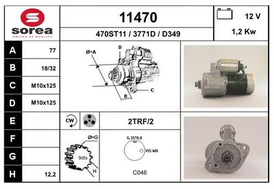 Стартер EAI 11470 для MITSUBISHI GALANT