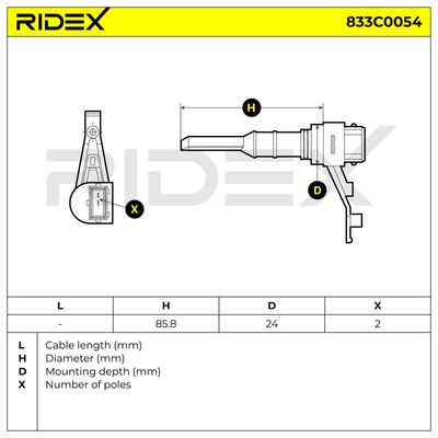 импулсен датчик, колянов вал RIDEX 833C0054