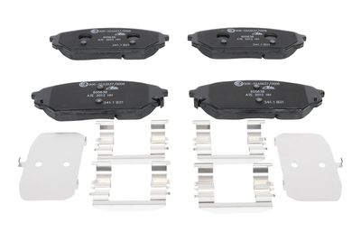 Remblokken set Voor (met een dempingskussen  met extra's), past: HYUNDAI IX55 3.0D/3.8 01.07-12.12