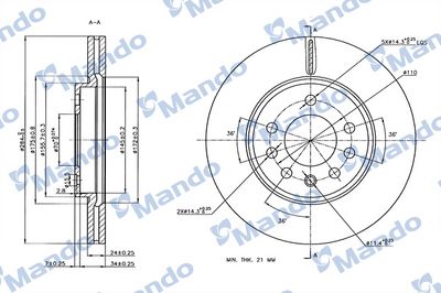 спирачен диск MANDO MBC035188