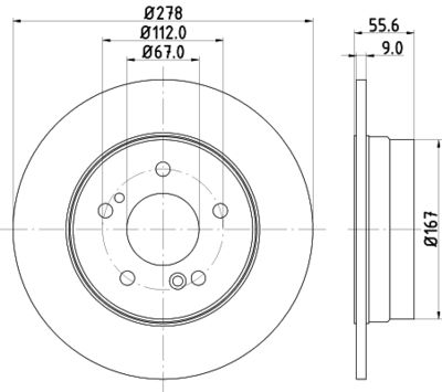 Тормозной диск HELLA 8DD 355 101-011 для MERCEDES-BENZ CLC-CLASS