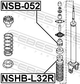 CAPAC PROTECTIE/BURDUF AMORTIZOR FEBEST NSHBL32R 1
