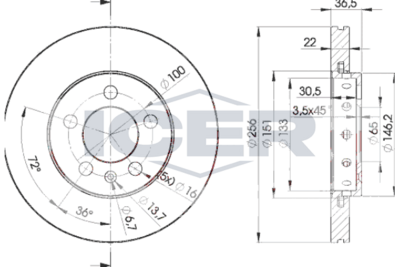 спирачен диск ICER 78BD5602-2