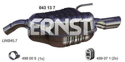 Глушитель выхлопных газов конечный ERNST 043137 для OPEL VECTRA
