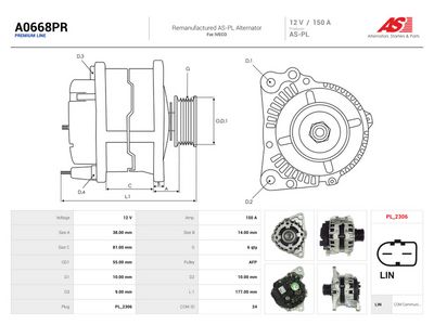 Generator AS-PL A0668PR för IVECO