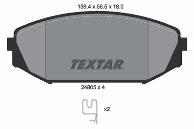 Комплект тормозных колодок, дисковый тормоз TEXTAR 2480501 для HONDA ODYSSEY