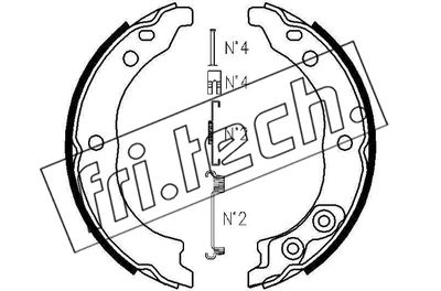 Sada brzdových čelistí, parkovací brzda fri.tech. 1034.113K