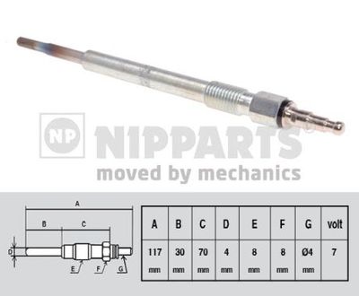 NIPPARTS N5715017 Свеча накаливания  для MITSUBISHI ASX (Митсубиши Асx)