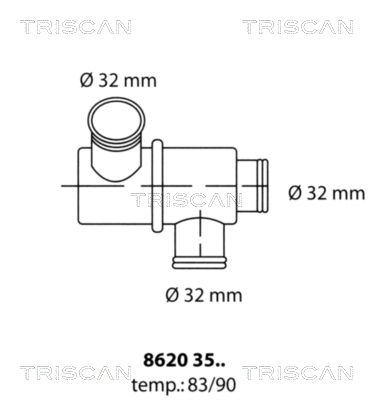 Термостат, охлаждающая жидкость TRISCAN 8620 3583 для LADA NOVA