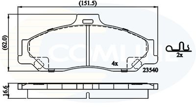 Комплект тормозных колодок, дисковый тормоз COMLINE CBP31245 для FORD RANGER