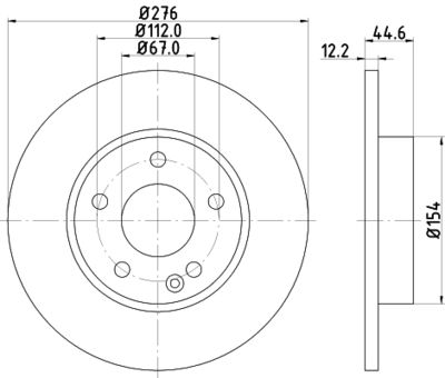 HELLA 8DD 355 128-261 Тормозные диски  для MERCEDES-BENZ A-CLASS (Мерседес А-класс)
