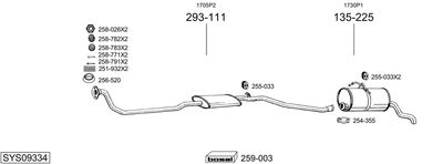 Układ wydechowy BOSAL SYS09334