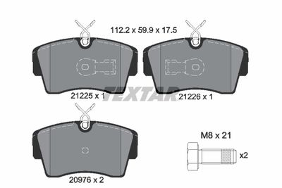 Комплект тормозных колодок, дисковый тормоз TEXTAR 2122503 для OPEL MONZA