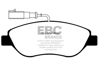 Комплект тормозных колодок, дисковый тормоз EBC Brakes DP21382 для FIAT STILO