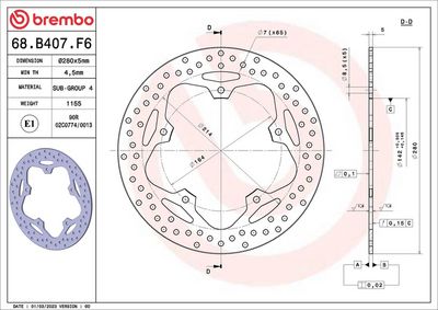 Kočni disk BREMBO 68B407F6