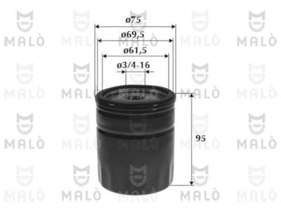 AKRON-MALÒ 1510020 Масляный фильтр  для MOSKVICH  (Мосkвич 2141)