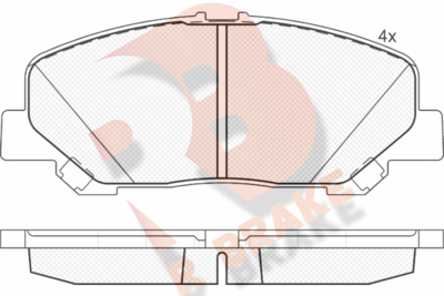 Комплект тормозных колодок, дисковый тормоз R BRAKE RB1897 для TOYOTA ALPHARD