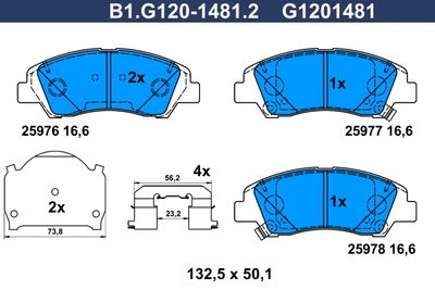 GALFER B1.G120-1481.2 Тормозные колодки и сигнализаторы для HYUNDAI i10 III (AC3, AI3) 1.0 MPi GALFER B1.G120-1481.2 Тормозные колодки и сигнализаторы для HYUNDAI i10 III (AC3, AI3) 1.0 MPi