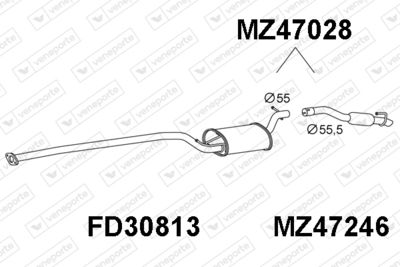 Глушитель выхлопных газов конечный VENEPORTE MZ47028 для MAZDA 3