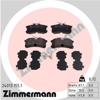 Комплект тормозных колодок, дисковый тормоз ZIMMERMANN 24013.155.1 для OPEL ARENA