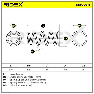 пружина за ходовата част RIDEX 188C0213