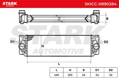 интеркулер (охладител за въздуха на турбината) STARK SKICC-0890284