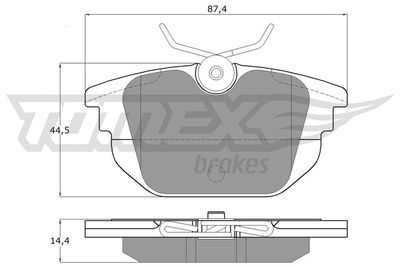 Sada brzdových destiček, kotoučová brzda TOMEX Brakes TX 12-43