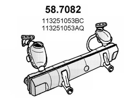 Глушитель выхлопных газов конечный ASSO 58.7082 для VW KAEFER