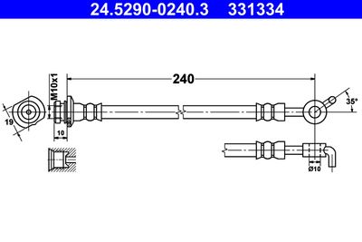 Тормозной шланг ATE 24.5290-0240.3 для RENAULT KOLEOS