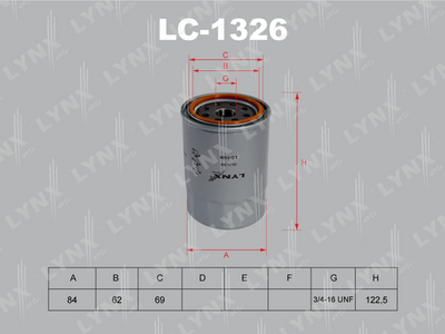 LC-1326 LYNXauto Масляный фильтр
