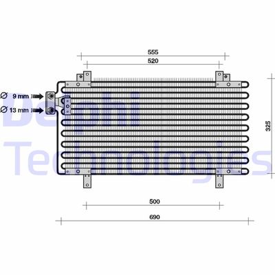 Конденсатор, кондиционер DELPHI TSP0225059 для RENAULT 21