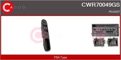 Spínač, zvedací zařízení oken CASCO CWR70049GS
