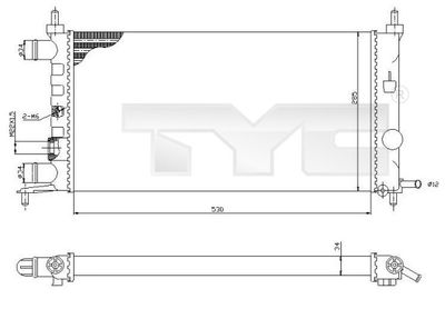 TYC 725-0025-R Радиатор охлаждения двигателя для OPEL CORSA