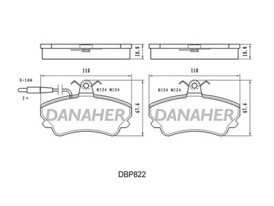 DANAHER DBP822 Тормозные колодки и сигнализаторы для RENAULT ESPACE II (J/S63_) 2.1 TD (J633, J634, J/S635, J/S63D) DANAHER DBP822 Тормозные колодки и сигнализаторы для RENAULT ESPACE II (J/S63_) 2.1 TD (J633, J634, J/S635, J/S63D)