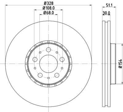 Тормозной диск HELLA 8DD 355 125-581 для VOLVO XC90