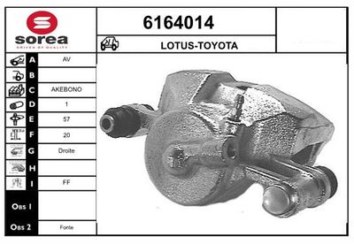 STARTCAR 6164014 Тормозной суппорт  для TOYOTA CELICA купе (_A6_) 2.0 (RA63_)