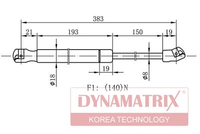 Газовая пружина, заднее стекло DYNAMATRIX DGS006963 для HYUNDAI TUCSON
