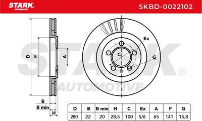 спирачен диск STARK SKBD-0022102