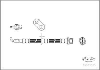 CORTECO 19033535 Тормозной шланг  для LEXUS RX (Лексус Рx)