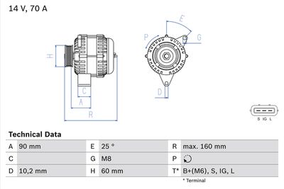 Alternator 0 986 040 461