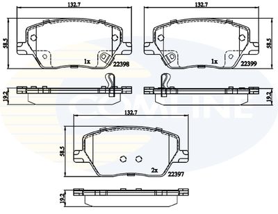 Комплект тормозных колодок, дисковый тормоз COMLINE CBP32324 для FIAT TIPO