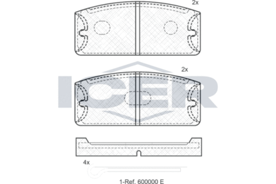 Комплект тормозных колодок, дисковый тормоз ICER 180021 для RENAULT 8