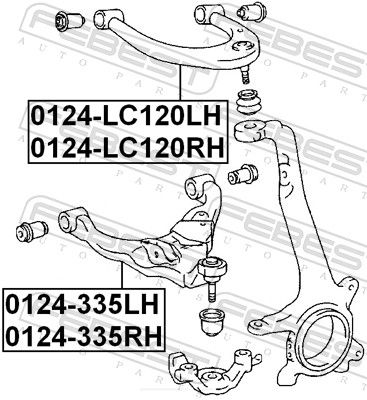 Control/Trailing Arm, wheel suspension 0124-LC120RH