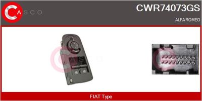Выключатель, стеклолодъемник CASCO CWR74073GS для ALFA ROMEO MITO