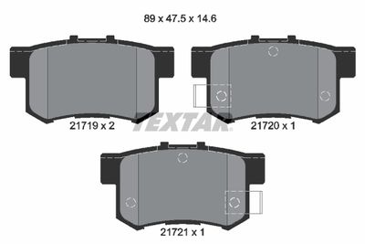 Комплект тормозных колодок, дисковый тормоз TEXTAR 2171901 для ACURA TSX