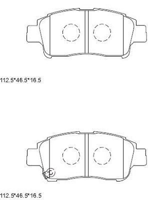 Комплект тормозных колодок, дисковый тормоз ASIMCO KD2701 для TOYOTA PROBOX