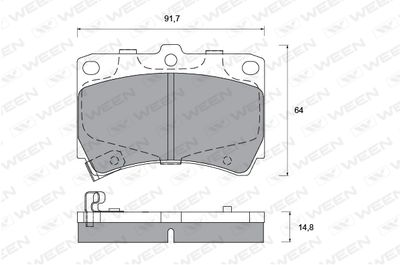 Комплект тормозных колодок, дисковый тормоз WEEN 151-2199 для MAZDA DEMIO