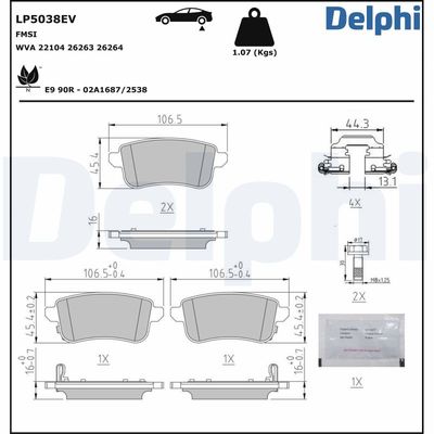 Brake Pad Set, disc brake LP5038EV